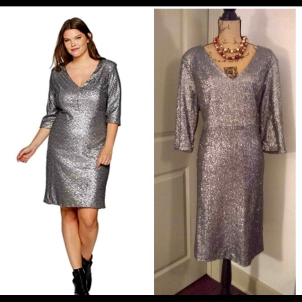 Rebel Wilson X Angels sequin dress sz 16W  SILVER
